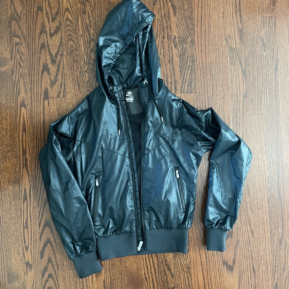 Nike black Windrunner Windbreaker hooded jacket